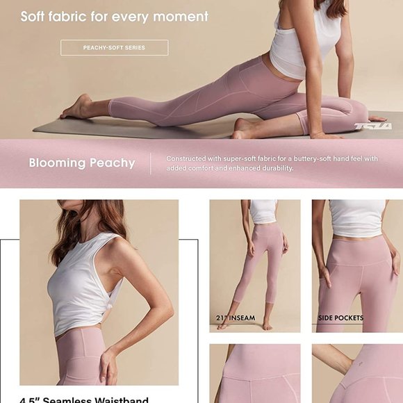 High Waist Yoga Pants with Pockets  Way Stretch - Picture 7 of 7